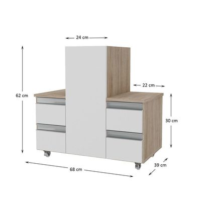 Gabinete Banheiro Coluna Para Encaixe Madeirado Branco