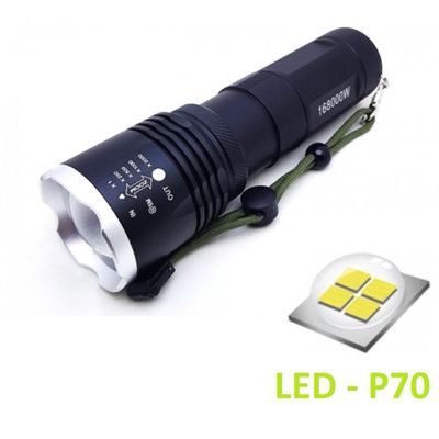 Lanterna Holofote Tática Led P70 Super Forte Com Zoom Ajustável - BM8504