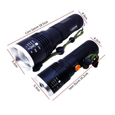 Lanterna Holofote Tática Led P70 Super Forte Com Zoom Ajustável - BM8504