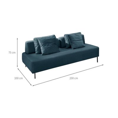 Sofá 2 Lugares e 2 Encostos Modular Da Vinci Poliéster Azul
