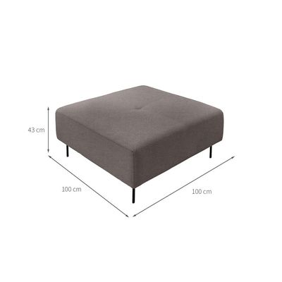 Puff Modular Da Vinci Poliéster Cinza