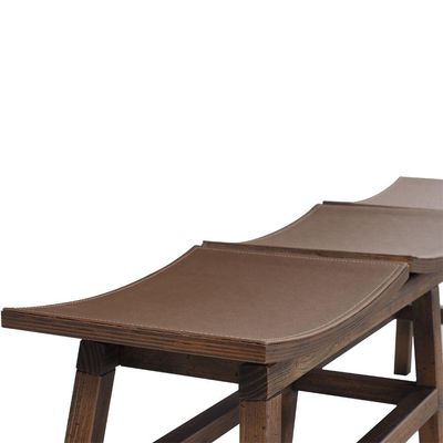 Banco Decorativo para Varanda Cozinha 3 Lugares Eden 149cm Madeira Maciça Rustic Brown - Gran Belo