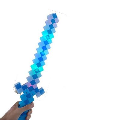 Brinquedo Espada Pixel Minecraft 58cm Som E Luz Azul Nº10