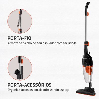 Aspirador de Pó Turbo Cycle  Mondial  Preto e Laranja  1500W- AP-40-B 127V