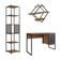 Conjunto de Escrivaninha Office 3 GV com Estante Paricel 40cm e Prateleira Driamante 80cm Grafite e Mel
