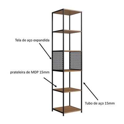Conjunto de Escrivaninha Office 3 GV com Estante Paricel 40cm e Prateleira Driamante 80cm Grafite e Mel