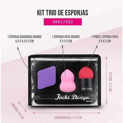Kit Com 3 Esponjas Jacki Design Violeta Escuro
