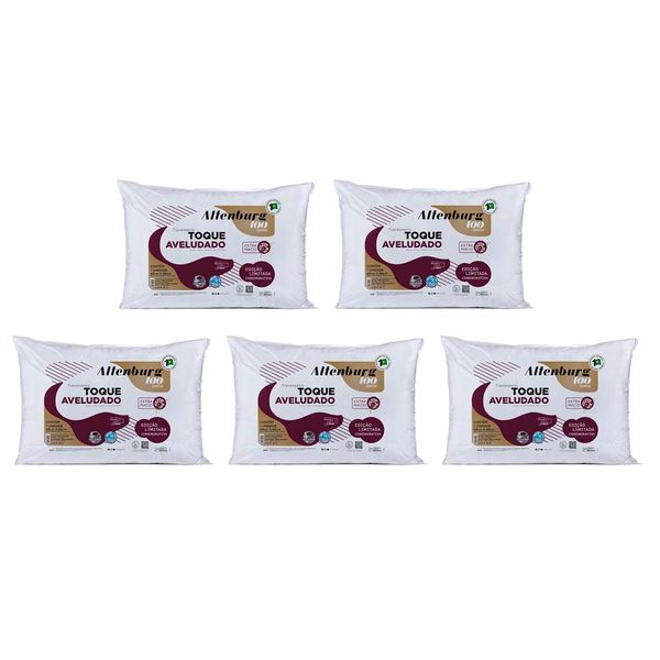 Kit-5-Travesseiros-Altenburg-Toque-Aveludado-48x68cm Kit-5-Travesseiros-Altenburg-Toque-Aveludado-48x68cm