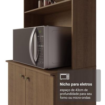 Armário De Cozinha Compacta 235cm Rustic Gourmet Madesa Xa03 Rustic