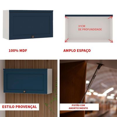 Aéreo 1 Porta Basculante Branco/azul - Moderno E Funcional