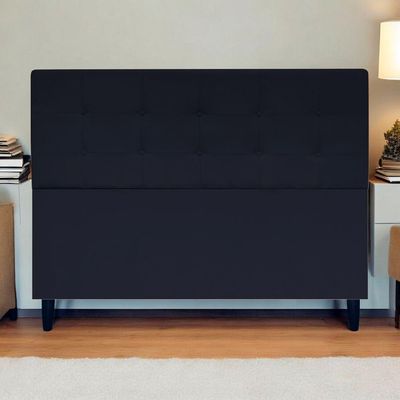 Cabeceira Cama Ivy Para Cama Queen 160 Cm Suede Preto, Suede