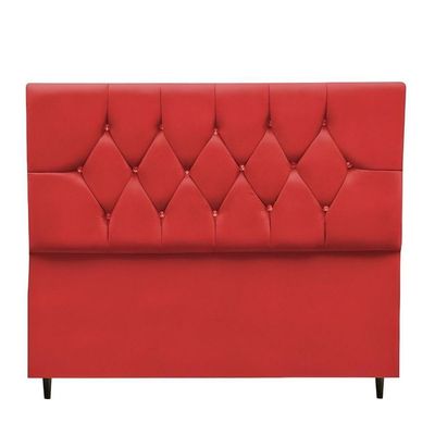 Cabeceira Estofada Cama Box Casal 140 Cm Suede Paris vermelho