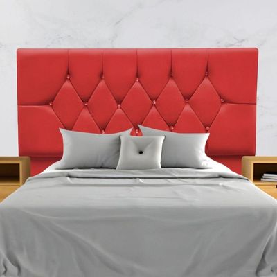 Cabeceira Estofada Cama Box Casal 140 Cm Suede Paris vermelho