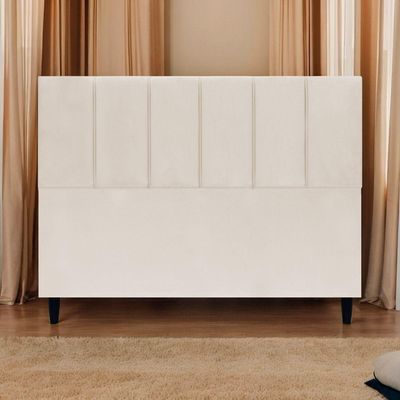 Cabeceira Decorativa Classic Para Cama Queen 160 Cm Suede Bege Suede