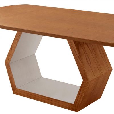 Mesa Para Sala De Jantar Ane Moderna Mobilia Cinamomo Com Off White/cinamomo Imbuia