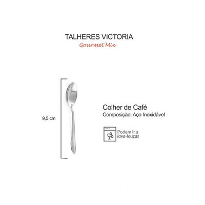 Colher de Cafe Inox Colheres Talheres Aço Victoria 6un