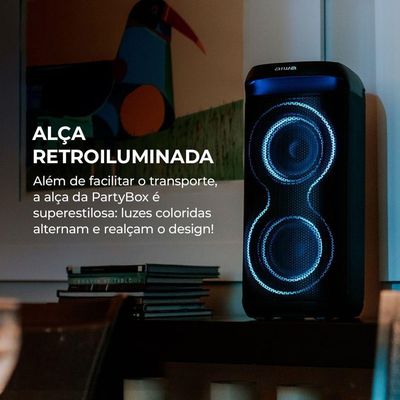 Caixa de Som Party Box Aiwa AWS-PB-08 Preta Bivolt