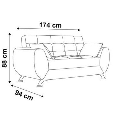 Conjunto de Sofá 2 e 3 Lugares Larissa II Suede Cinza