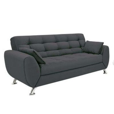 Conjunto de Sofá 2 e 3 Lugares Larissa II Suede Cinza