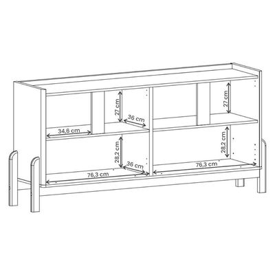 Aparador Buffet Sala Lizz 170cm Com Pés De Madeira Maciça Cedro Cedro