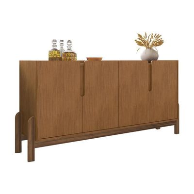 Aparador Buffet Sala Lizz 170cm Com Pés De Madeira Maciça Cedro Cedro
