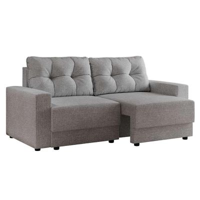 Sofá 3 Lugares Retrátil Lubeck Linho Cinza