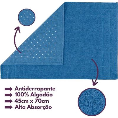 Jogo De Toalhas Luxury Soft Beka 360 G-m² 2 Banho + 2 Rosto + 2 Piso Luxo Azul