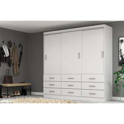Guarda-Roupa Casal Isabela 3 PT 9 GV Branco