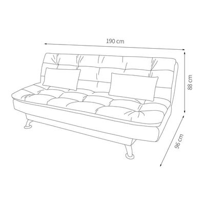 Sofá-Cama Casal 3 Lugares Premium Suede Pés de Metal Preto
