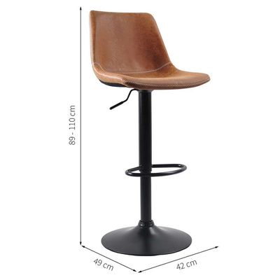 Conjunto com 2 Banquetas Giratórias Harbor Marrom