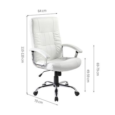 Cadeira de Escritório Presidente Giratória com Relax Office Plus Branca