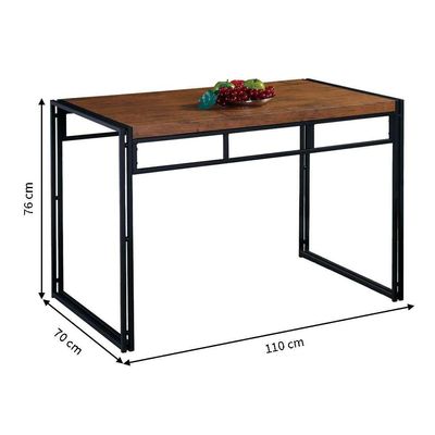 Conjunto de Mesa Wooden com 4 Bancos Preto e Amêndoa