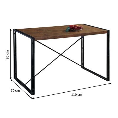 Conjunto de Mesa Wooden com 4 Cadeiras Preto e Amêndoa