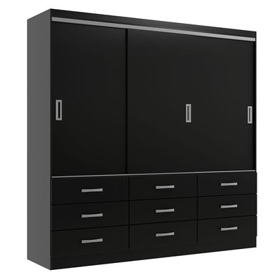 Guarda-Roupa Casal Isabela 3 PT 9 GV Preto