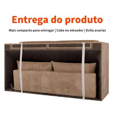 Sofá 2 Lugares Retrátil Lubeck Suede Bege 140 cm