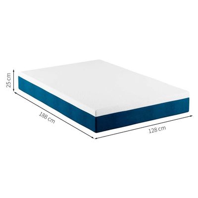 Colchão Viúva Guldi Macio Mola Ensacada (25x128x188) Branco e Azul