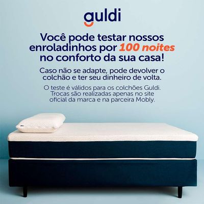 Colchão Viúva Guldi Macio Mola Ensacada (25x128x188) Branco e Azul