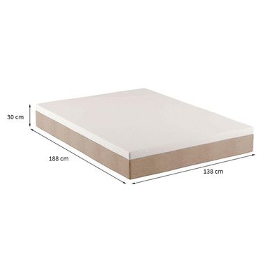 Colchão Casal Guldi Comfort com Massageador Quântico Molas Ensacadas (30x138x188) Branco e Bege
