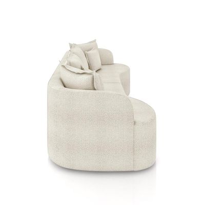 Sofá Living Decorativo Salinas 2 Lugares com Almofadas 210cm Modulado Bouclê Off White G33 - Gran Belo