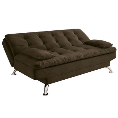Sofá-Cama 3 Lugares Casal Premium II Suede Café