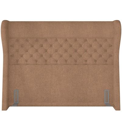 Kit Cabeceira Cama Box Casal 160 cm Madrid com Puff Recamier Santorini Bouclê Bege - Lyam Decor