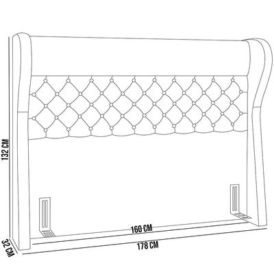 Kit Cabeceira Cama Box Casal 160 cm Madrid com Puff Recamier Santorini Linho Bege - Lyam Decor