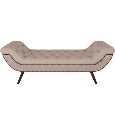 Kit Cabeceira Cama Box Casal 160 cm Madrid com Puff Recamier Santorini Linho Bege - Lyam Decor