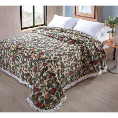 Colcha Chenille Canelada Rafaella 220x240cm Verde Jolitex