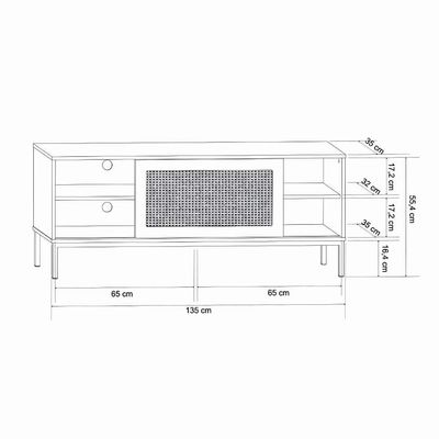 Rack Industrial Buriti 1 PT Preto 135 cm