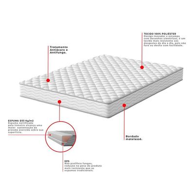 Colchão Casal Howie Espuma D33 (17x138x188) Branco
