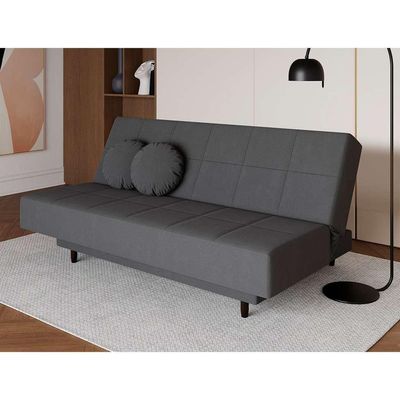 Sofá-Cama Casal 3 Lugares Jimmy Suede Grafite