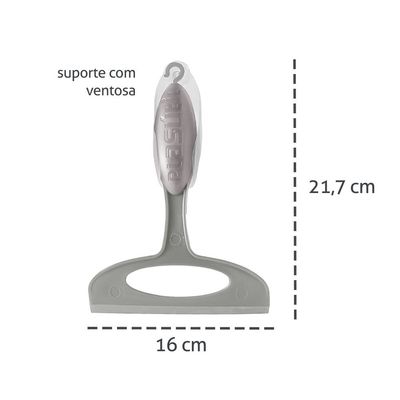 Rodo de Pia Cinza Rodinho Suporte Ventosa 16cm
