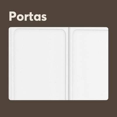 Cozinha Compacta De Aço 6 Portas 3 Vidros 2 Gavetas Bertolini Branco