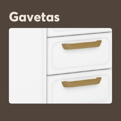 Cozinha Compacta De Aço 6 Portas 3 Vidros 2 Gavetas Bertolini Branco